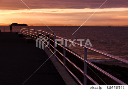 富津岬夕景 88666541