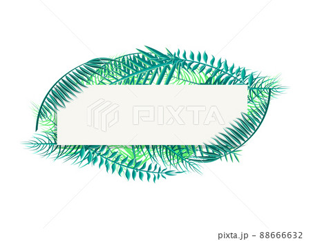 Blank Banner with Palm Leaves and Space for Header 88666632