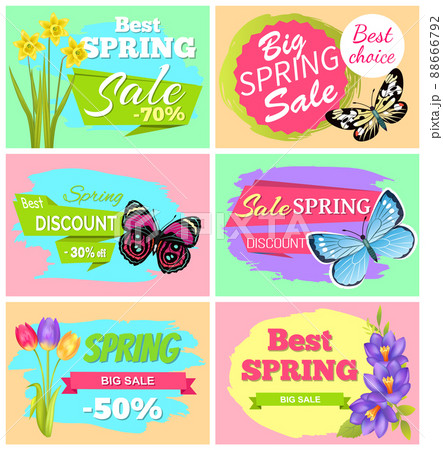 Big Spring Sale Set of Banners Vector Illustration 88666792