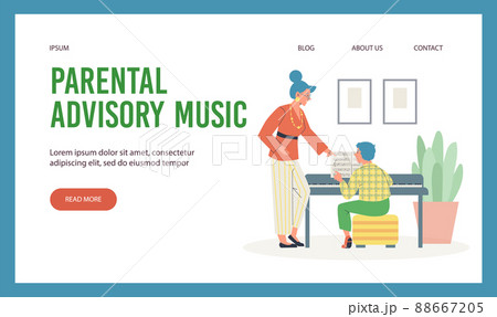 Website banner template about parental advisory music flat style Website banner template about parental advisory music flat style 88667205