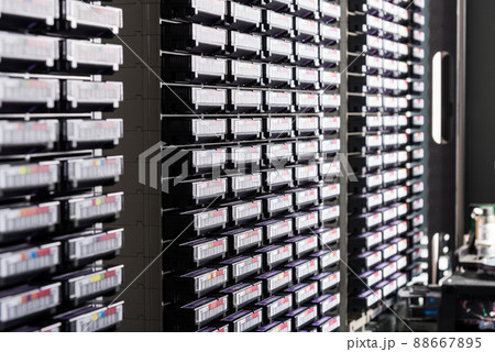 data storage towers filled with hard disks 88667895