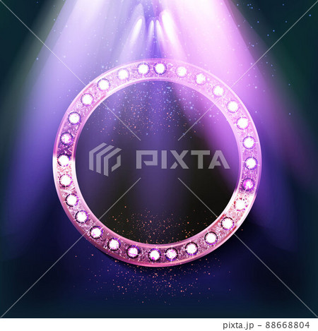 Abstract blue neon ring. Light effect. 88668804