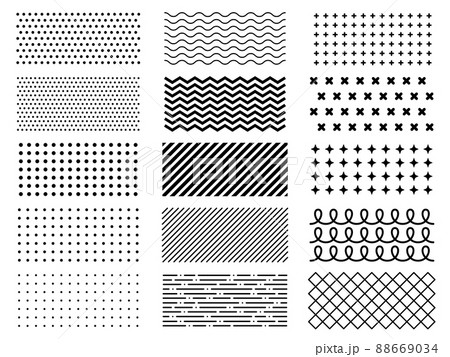 デジタルな幾何学模様のパーツセットのイラスト素材 [88669034