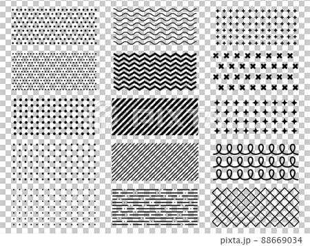 デジタルな幾何学模様のパーツセットのイラスト素材 [88669034] - PIXTA