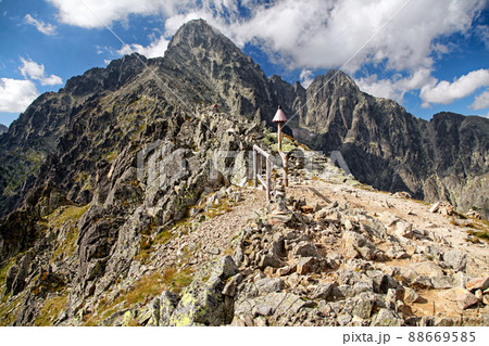 Rocky peak Lomnicky stit in High Tatras mountains, Slovakia 88669585