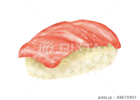 Hand drawing Japanese food Otoro tuna maguro sushi sashimi nigiri 88670907