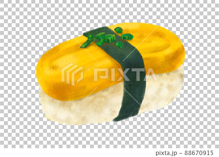 Hand drawing Japanese food sushi sweet egg omlette tamakoyaki nigiri 88670915