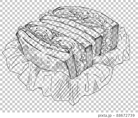 豪華なサンドイッチの線画 88672739