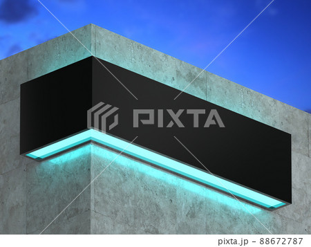 Logo mockup 3d sign building office or shop Logo mockup 3d sign building office or shop 88672787