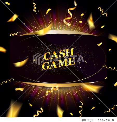 Cash game. Gold frame, Banner, Cash game. Gold frame, Banner, 88674610