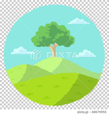 Daytime hills and trees (circular icon) Daytime hills and trees (circular icon) 88674956