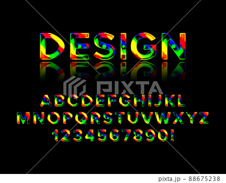 Geometric font with shadow 88675238