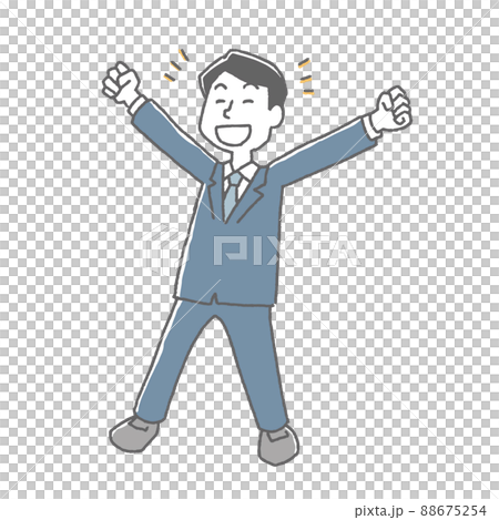 一位男性上班族，他伸出雙手，身材很好 88675254