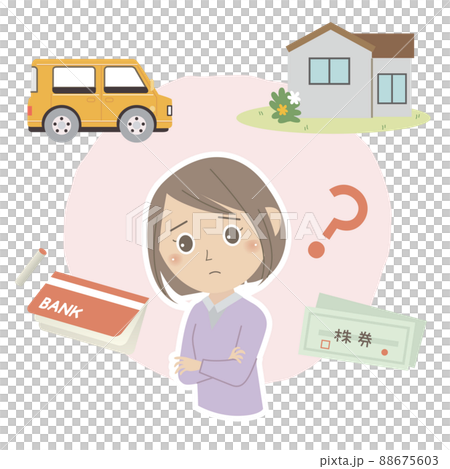 Young woman in trouble about property Young woman in trouble about property 88675603