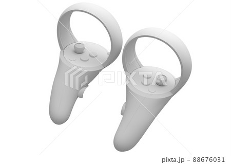Virtual reality controllers for online and cloud gaming on white monochrome background. 3D render of device for augmented reality or VR 88676031