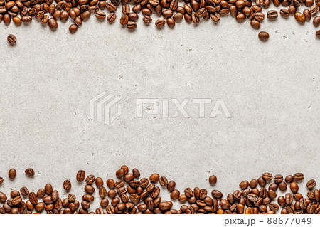 Coffee border over old liht stone background with empty space 88677049