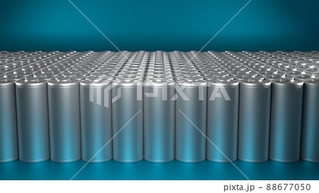 Lithium Battery concept - electrical power supply of rechargeable source - 3D illustration 88677050