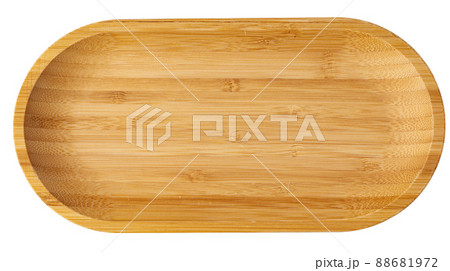 Wooden plate isolated on white background, close up Wooden plate isolated on white background, close up 88681972