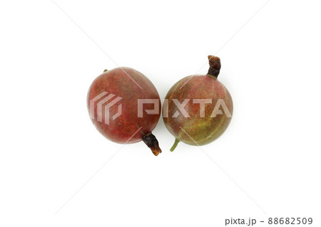 Ripe red gooseberry isolated on white background 88682509
