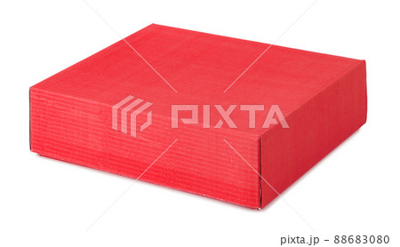 Red paper gift box isolated on white Red paper gift box isolated on white 88683080