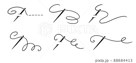 Tailor needle with thread. Needle illustration Tailor needle with thread. Needle illustration 88684413