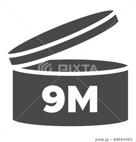 9 m Pao vector symbol. Period after opening icon. Cosmetic open month life shelf. Cosmetic product expiration. 88684982