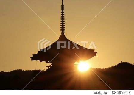 法起寺の夕焼け 法起寺の夕焼け 88685213