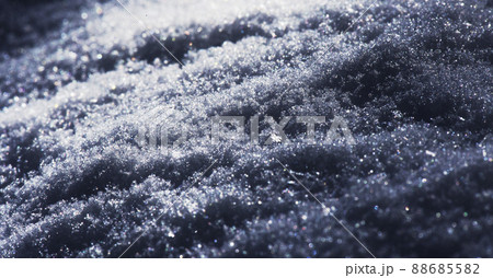 積もった雪が作る模様_晴天横2 積もった雪が作る模様_晴天横2 88685582