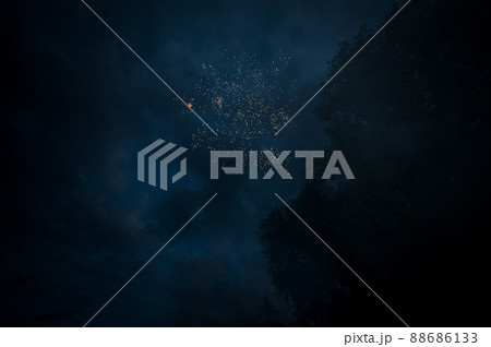 Fireworks in the night sky 88686133