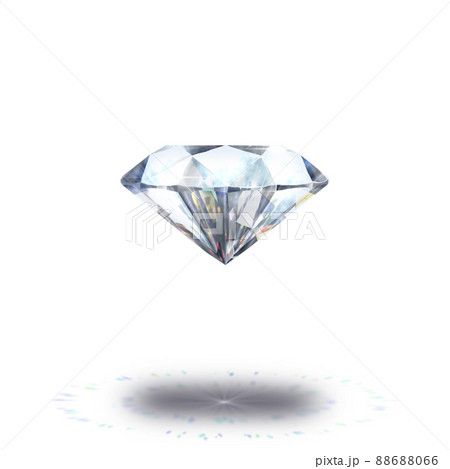 白背景の宙に浮いたダイヤモンド　ラスター素材 88688066