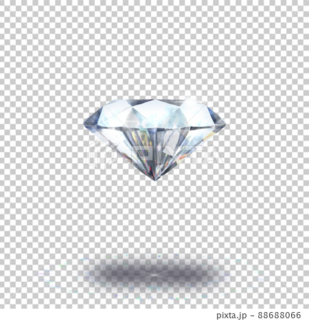 白背景の宙に浮いたダイヤモンド ラスター素材のイラスト素材 6066