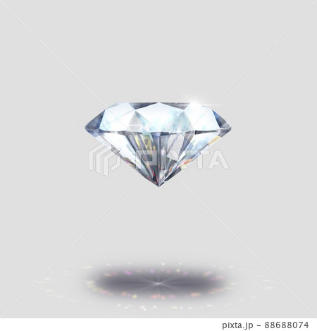 グレー背景の宙に浮いたダイヤモンド ラスター素材 グレー背景の宙に浮いたダイヤモンド ラスター素材 88688074