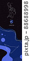 Zodiac background. Capricorn constellation. Vertical banner. 88688998