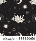 Zodiac constellation Cancer. Seamless pattern. The symbol of the astrological horoscope. 88689060