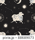 Zodiac constellation Aries. Seamless pattern. The symbol of the astrological horoscope. 88689073