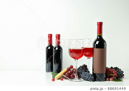 Concept of red wine tasting on white background 88691449