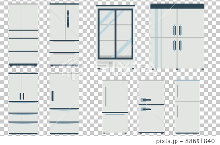 色んな種類の冷蔵庫イラストセット 色んな種類の冷蔵庫イラストセット 88691840