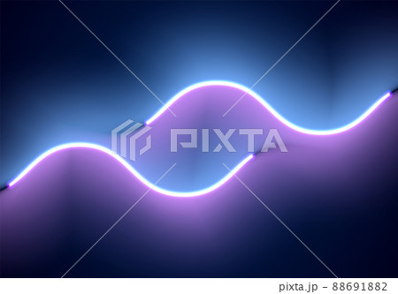 Neon illumination background. Abstract 80s or synthwave styled backdrop with blue and purple lamp on the wallpaper. Neon illumination background. Abstract 80s or synthwave styled backdrop with blue and purple lamp on the wallpaper. 88691882