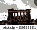Parthenon against the background of the cloudy sky in the Acropolis. Athens, Greece 88693381