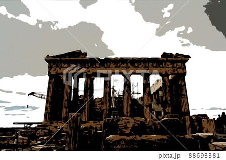 Parthenon against the background of the cloudy sky in the Acropolis. Athens, Greece 88693381