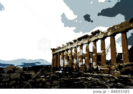 Parthenon against the background of the cloudy sky in the Acropolis. Athens, Greece 88693385
