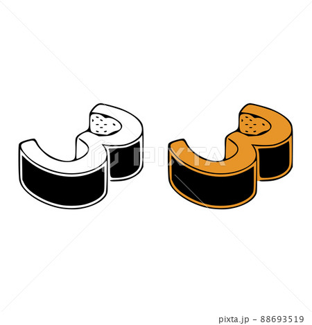 Isometric number 3 doodle vector illustration on white background. Number clip art. Isometric number 3 doodle vector illustration on white background. Number clip art. 88693519