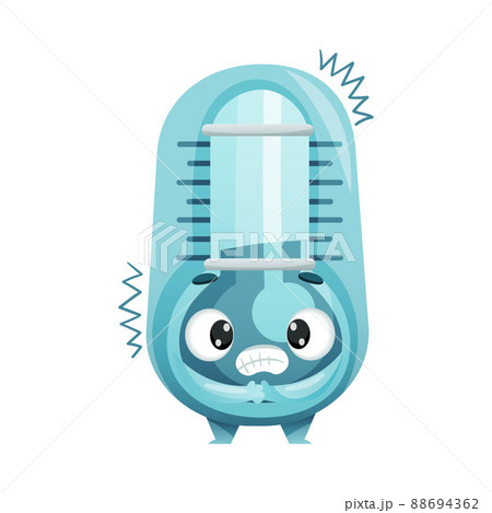 Cartoon Blue Thermometer Character Freezing... - Stock Illustration  [88694362] - PIXTA