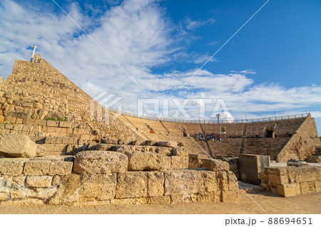 Medieval amphitheater built of stones a a Medieval amphitheater built of stones a a 88694651