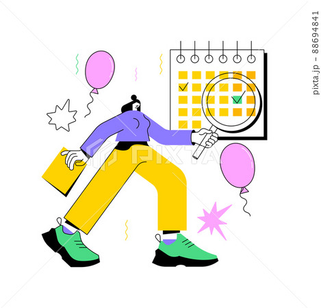 Events abstract concept vector illustration. Corporate events, event calendar, notification, website menu bar, UI element, business meeting, commercial exhibition, schedule abstract metaphor. 88694841