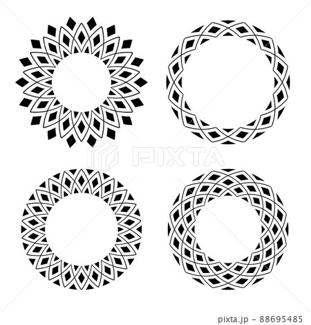 Abstract geometric circle patterns. Elements for design. Abstract geometric circle patterns. Elements for design. 88695485