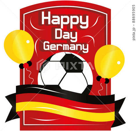 Isolated banner with soccer ball and ribbon Germany travel concept Vector 88695905