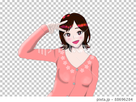 年輕女孩靠在她的前額 88696284