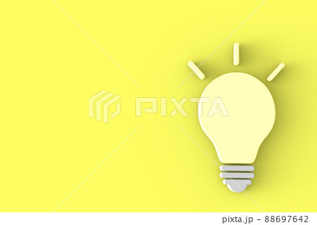 ひらめきのかわいい電球アイコン ひらめきのかわいい電球アイコン 88697642