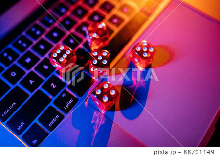 Dices group stacking on a keyboard Dices group stacking on a keyboard 88701149